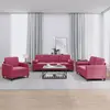 vidaXL Ensemble de canapés 3 pcs avec coussins rouge bordeaux velours