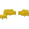 vidaXL Ensemble de canapés 3 pcs avec coussins jaune velours