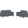 vidaXL Ensemble de canapés 2 pcs gris foncé velours