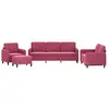 vidaXL Ensemble de canapés 4 pcs rouge bordeaux velours