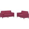 vidaXL Ensemble de canapés 3 pcs rouge bordeaux velours