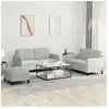 vidaXL Ensemble de canapés 3 pcs gris clair velours