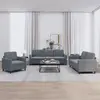 vidaXL Ensemble de canapés 3 pcs gris foncé velours