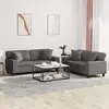 vidaXL Ensemble de canapés 2 pcs avec coussins gris similicuir
