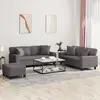 vidaXL Ensemble de canapés 3 pcs avec coussins gris similicuir
