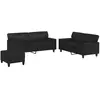 vidaXL Vidaxl Ensemble De Canapés 3 Pcs Noir Similicuir