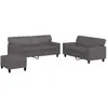 vidaXL Ensemble de canapés 3 pcs gris similicuir