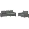 vidaXL Ensemble de canapés 2 pcs gris foncé tissu