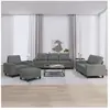 vidaXL Ensemble de canapés 4 pcs gris foncé tissu