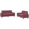vidaXL Ensemble de canapés 2 pcs rouge bordeaux tissu