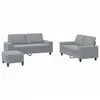 vidaXL Ensemble de canapés 3 pcs gris clair tissu