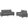 vidaXL Ensemble de canapés 2 pcs gris foncé tissu