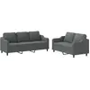 vidaXL Ensemble de canapés 2 pcs avec coussins Gris foncé Tissu