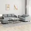 vidaXL Ensemble de canapés 3 pcs avec coussins Gris clair Tissu