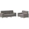 vidaXL Ensemble de canapés 2 pcs avec coussins taupe tissu