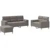 vidaXL Ensemble de canapés 3 pcs avec coussins taupe tissu