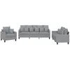 vidaXL Ensemble de canapés 3 pcs coussins gris clair tissu