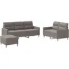vidaXL Ensemble de canapés 3 pcs avec coussins Taupe Tissu