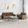 vidaXL Ensemble de canapés 2 pcs avec coussins marron tissu