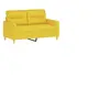 vidaXL Ensemble de canapés 3 pcs avec coussins Jaune clair Tissu