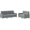 vidaXL Ensemble de canapés 2 pcs avec coussins Gris clair Tissu