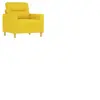 vidaXL Ensemble de canapés 3 pcs avec coussins jaune clair tissu