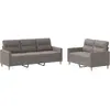 vidaXL Ensemble de canapés 2 pcs avec coussins Taupe Tissu