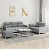 vidaXL Ensemble de canapés 3 pcs avec coussins Gris clair Tissu
