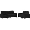 vidaXL Ensemble de canapés 2 pcs avec coussins Noir Tissu