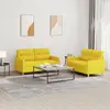 vidaXL Ensemble de canapés 2 pcs avec coussins Jaune clair Tissu