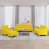vidaXL Ensemble de canapés 4 pcs avec coussins Jaune clair Tissu