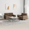 vidaXL Ensemble de canapés 2 pcs avec coussins marron tissu