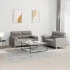 vidaXL Ensemble de canapés 2 pcs avec coussins taupe tissu