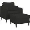 VIDAXL Fauteuil avec repose-pied Noir 60 cm Tissu, canapé, fauteuil, fauteuil TV, canapé simple, canapé, canapé relax, canapé de loisirs