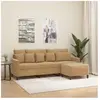 vidaXL Canapé à 3 places avec repose-pieds Marron 180 cm Velours