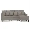 vidaXL Canapé à 3 places avec repose-pieds Taupe 180 cm Tissu
