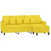 vidaXL Canapé à 3 places avec repose-pieds Jaune clair 180 cm Tissu