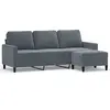 vidaXL Canapé à 3 places avec repose-pieds Gris foncé 180 cm Velours