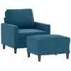 vidaXL Fauteuil avec repose-pied Bleu 60 cm Velours