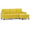vidaXL Canapé à 3 places avec repose-pieds jaune 180 cm velours