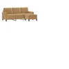 vidaXL Canapé à 3 places avec repose-pieds Marron 180 cm Velours