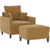 vidaXL Fauteuil avec repose-pied Marron 60 cm Velours