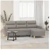 vidaXL Canapé à 3 places avec repose-pieds Taupe 180 cm Tissu