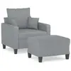 vidaXL Fauteuil avec repose-pied Gris clair 60 cm Tissu