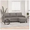vidaXL Canapé à 3 places avec repose-pieds Taupe 180 cm Tissu