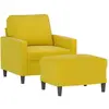 vidaXL Fauteuil avec repose-pied jaune 60 cm velours