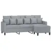 vidaXL Canapé à 3 places avec repose-pieds Gris clair 180 cm Tissu