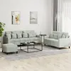 vidaXL Vidaxl Ensemble De Canapés 3 Pcs Avec Coussins Gris Clair Velours