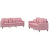 vidaXL Ensemble de canapés 2 pcs avec coussins Rose Velours