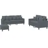 vidaXL Ensemble de canapés 3 pcs avec coussins Gris foncé Velours
